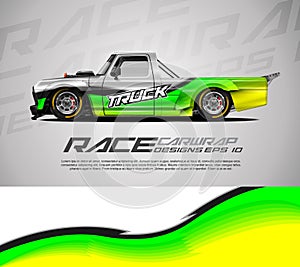 Truck graphic abstract stripe racing background kit designs. eps 10