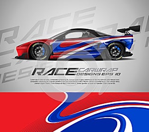 Sport car wrap design vector