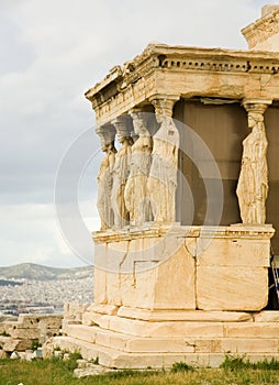 Caryatid Porch of Erechtheum at Akropolis photo