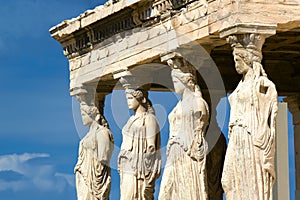 Caryatid sculptures, Acropolis of Athens, Greece