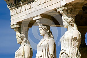 Caryatid sculptures, Acropolis of Athens, Greece