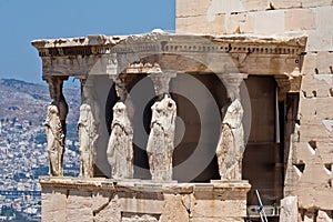 Caryatids Erechteion Acropolis Athens Greece