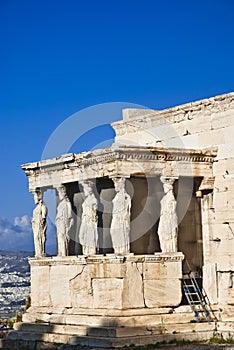 Caryatids Erechteion Acropolis Athens Greece