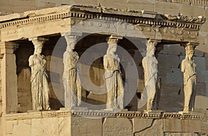 Caryatids Erechteion, Parthenon on the Acropolis in Athens