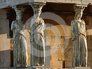 The Caryatids from the Erechteum temple, Acropolis, Athens, Greece