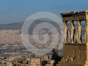 The Caryatids from the Erechteum temple, Acropolis, Athens, Greece