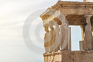 The Caryatids of the Erechtheion in Acropolis, Athens Greece