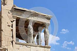 Caryatids of Erechtheion in Athens Acropolis