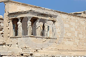 Caryatids of Erechtheion in Athens Acropolis