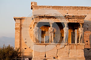 Caryatids, erechtheion temple Acropolis, Athens Greece