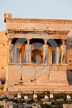 Caryatids, erechtheion temple Acropolis, Athens Greece