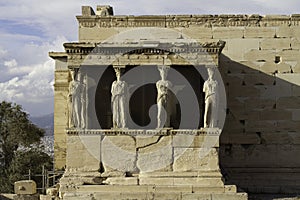 Caryatids in Erechtheum, Acropolis,Athens,Greece photo