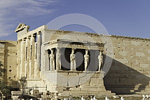 Caryatids in Erechtheum, Acropolis,Athens,Greece