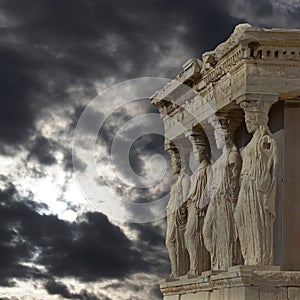 Caryatids, erechtheum temple Athens, Greece