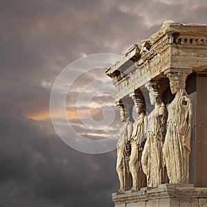 Caryatids, erechtheum temple Athens, Greece