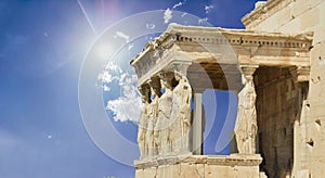 Caryatids parthenon in Athens greece ancient monuments