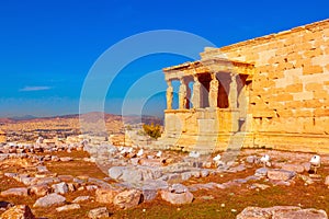 Caryatids statues ,Acropolis, Athens, Greece