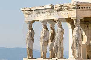 Caryatids statues at Acropolis in Greece.