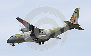 Casa C-295M Aircraft Of Vietnam People\'s Air Force Landing At Tan Son Nhat International Airport.