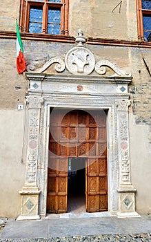 Casa Cavassa in Saluzzo town, Italy. Art and time