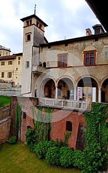 Casa Cavassa in Saluzzo town, Italy. Art and time