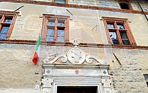 Casa Cavassa in Saluzzo town, Italy. Art and time