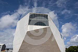 Casa da Musica do Porto Porto Music House. Building detail, minimalist image. Blue skies with clouds photo