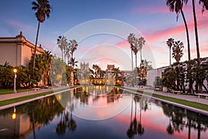 Casa De Balboa at sunset, Balboa Park, San Diego USA photo