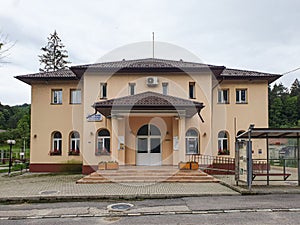 Casa de Cultura in Ocnele Mari city, Romania