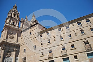Casa de las Conchas e Iglesia de la ClerecÃÂ­a, jesuitas, Salamanca, EspaÃÂ±a photo