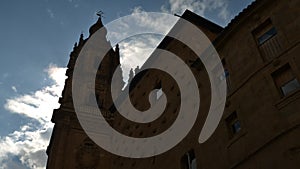 Casa de las Conchas with La Clerecia Church in Salamanca, Castilla y Leon, Spain