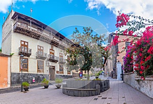 Casa de los Balcones in the old town at La Orotava, Tenerife, Canary islands, Spain photo