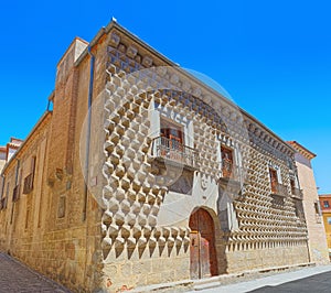 Casa de los Picos House of the Peaks on medieval streets in Se