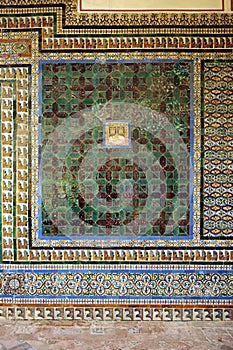 Mudejar tiles in Casa de Pilatos, Seville, Spain photo