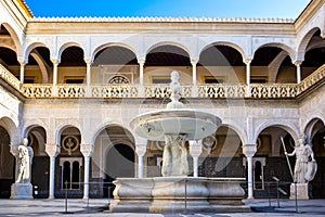 Seville, Patio Principal of La Casa De Pilatos. The building is a precious palace in mudejar spanish style. Spain photo