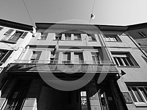 Casa della Giovane in Alba in black and white photo