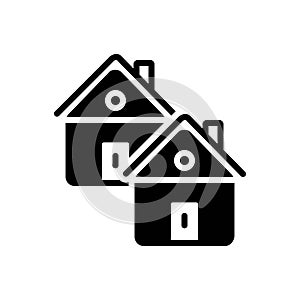 Black solid icon for Casa, cottage and domicile photo