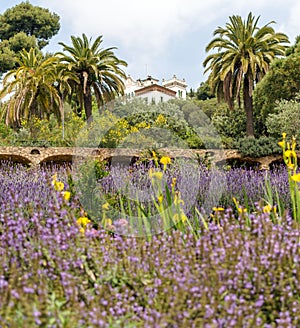 Casa Marti Trias i Domenech in Park GÃ¼ell, Barcelona, Spain.