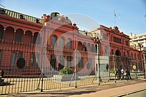 Casa Rosada (Pink House) in Buenos Aires. It\'s the Government house and the office of the President of Argentina