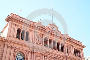 Casa Rosada or the Pink House, Gorgeous Presidential Palace on Plaza de Mayo Square, Buenos Aires, Argentina