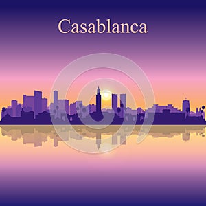 Casablanca city skyline silhouette background