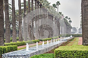 Casablanca, Morocco - Feb 9, 2023: Arab League Park in the heart of Casablanca