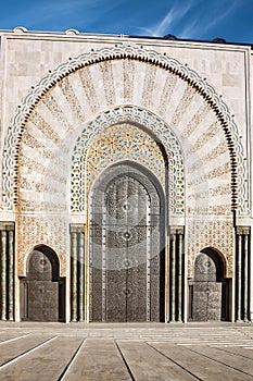 Casablanca, Morocco. Mosque building doors