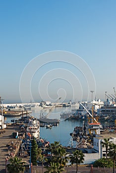 The Casablanca port in the morning time