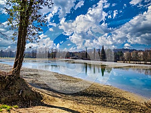 Casalecchio Dam on a sunny day