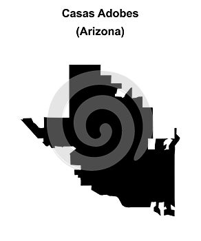 Casas Adobes outline map