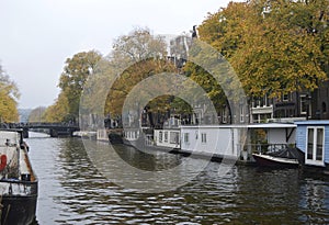 Casas flotantes amsterdam houseboat canal photo