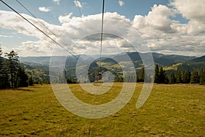 Cascada Cailor.  View from the chairlift. Horses Waterfall, the tallest waterfall in Romania. photo