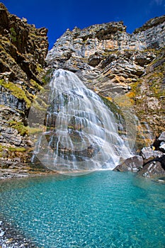 Cascada Cola de Caballo at Ordesa Valley Pyrenees Spain photo