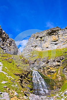 Cascada Cola de Caballo at Ordesa Valley Pyrenees Spain photo